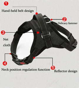 Pet Dog Vest Harness Leash Collar Set No Pull Adjustable Small/Medium/Large/XL